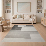Grey Block Modern Grey Geometric Block Area Rug