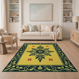 Ornate Yellow Persian Medallion Rug