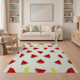 Retro Pixel Watermelon Lemon Area Rug