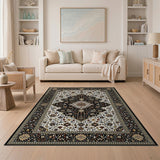 Black Ivory Persian Medallion Area Rug