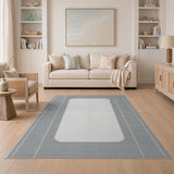 Modern Grey Border Area Rug