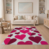 Glittery Pink Hearts Scatter Rug