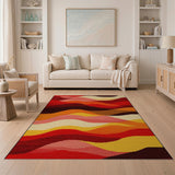Sunset Waves Multi-Color Area Rug