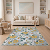 Whimsical Hibiscus Floral Area Rug