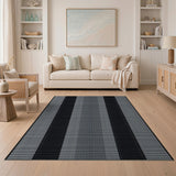 Bold Black and White Bold Black White Vertical Stripe Area Rug