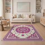 Traditional Persian Ornate Pink Mandala Persian Area Rug