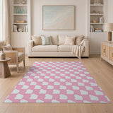 Playful Pink Chef Hat Pattern Area Rug