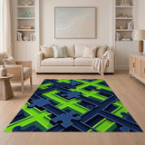 3D Puzzle Maze Geometric Area Rug