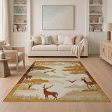 Savanna Deer and Birds Area Rug