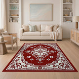 Traditional Persian Red Ornate Red Persian Area Rug with Floral Medallion