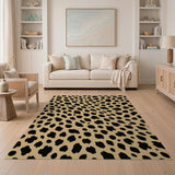 Wild Leopard Print Beige Area Rug