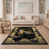 Majestic Roaring Tiger Gold Clouds Area Rug