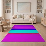 Striped Vibrant Multi-Color Striped Area Rug