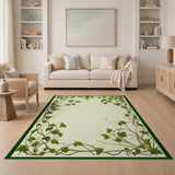 Green Ivy Vine Border Area Rug