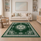 Elegant Emerald Green Persian Medallion Rug