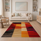 Multi-color and Patterns Geometric Modern Vibrant Geometric Multi-Color Area Rug