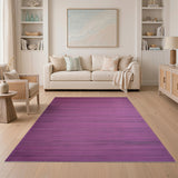 Modern Purple Striped Geometric Area Rug