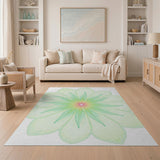 Ethereal Mint Green Floral Mandala Area Rug