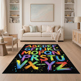 Rainbow Alphabet Splash Kids Area Rug