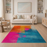 Geometric Modern Multi-color and Patterns Vibrant Geometric Abstract Area Rug