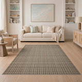Brown and Tan Tan Brown Plaid Check Area Rug