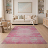 Pink Geometric Abstract Geometric Modern Area Rug