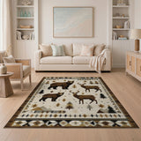 Bear Family Deer Southwestern Area Rug