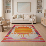 Multi-color and Patterns Vibrant Sunburst Southwestern Area Rug