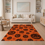 Spooky Jack-o'-Lantern Pumpkin Orange Area Rug