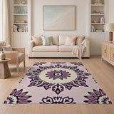 Purple Mandala Purple Mandala Floral Area Rug
