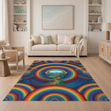 Rainbow Swirl Mountain Area Rug
