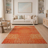 Vibrant Geometric Orange Area Rug