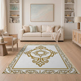 Elegant Gold Medallion Area Rug