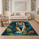 Fierce Jungle Tiger Area Rug