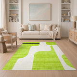 Lime Green Abstract Area Rug