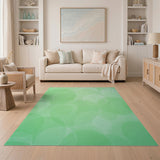 Mint Green Overlapping Bubbles Area Rug