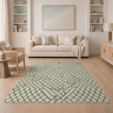 Green Foliage Lattice Area Rug