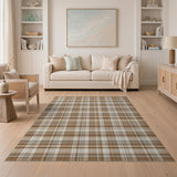 Brown and Tan Brown Tan Buffalo Plaid Area Rug