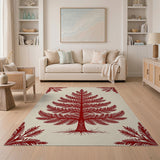 Stylized Red Fir Tree Area Rug