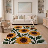 Yellow Vibrant Sunflower Garden Area Rug