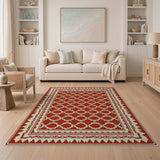 Red Diamond Lattice Southwestern Area Rug
