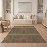 Green Classical Arches Column Area Rug