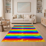 Rainbow Mountain River Washable Area Rug