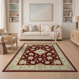 Elegant Red Persian Floral Medallion Rug