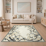 Vintage Floral Branch Beige Area Rug