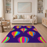 Colorful Hot Air Balloon Kids Area Rug