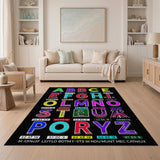 Vibrant Alphabet License Plate Kids Rug