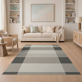 Modern Grey Check Plaid Area Rug