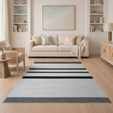 Bold Black White Striped No. 24 Area Rug