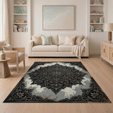 Ornate Mandala Distressed Vintage Area Rug